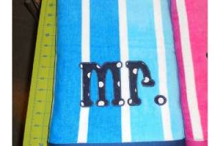 PERSONALIZED CABANA STRIPE OR SOLID BEACH TOWEL  