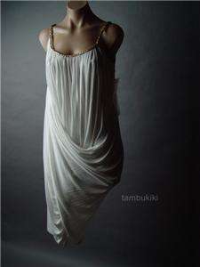 GRECIAN Goddess Gathered Elegant Drape fp Dress L  