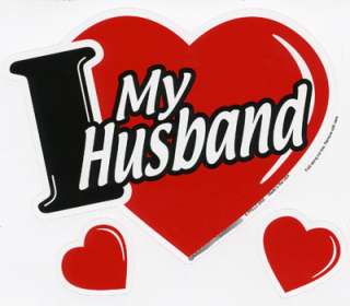 Love My Husband 3 in 1 Heart Car Magnet  