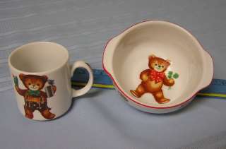 Reutter Porzellan Childs cup & bowl Teddy bear design  