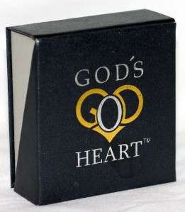 Gods Heart EARRINGS Gold & Silver Finish Gift Box  
