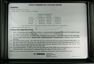 Robinair 14830 Thermistor Vacuum Gauge w/Gauge Tube  