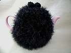 Funky fluffy tea cosy hand knitted in Wales BLACK