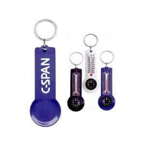  Compass and thermometer key ring.
