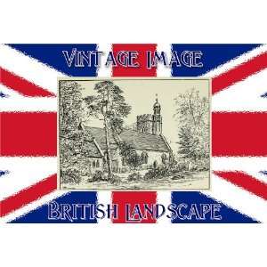   5cm Gift Tags British Landscape Binfield Church