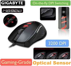    M6900 3200 DPI Gaming Mouse ,On the fly DPI Switch, 4 way tilt wheel