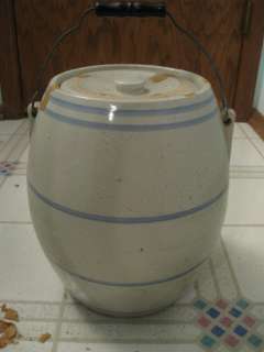 ANTIQUE RED WING NAPPY BLUE STONEWARE JAR CROCK JUG 12 16 tall  