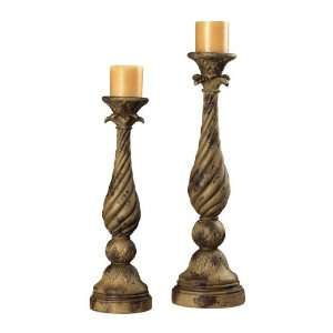   Hungarian Carved Burnt Briarwood Candleholder 93 9171