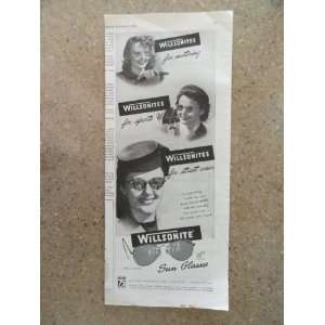 sun glasses,Vintage 40s print ad (women sun glasses)Original vintage 