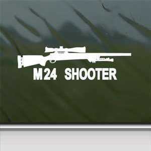  M24 SHOOTER Sniper Rifle M 24 White Sticker Laptop Vinyl 