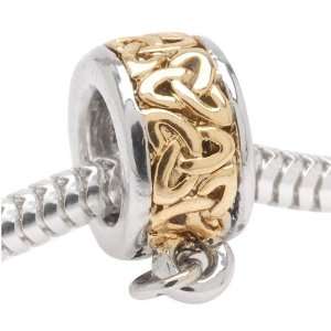  22K Gold Plated Large Hole Charm Bail Celtic Knot   Fits 