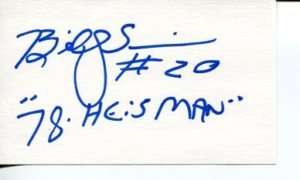 Billy Sims Heisman Oklahoma Football Signed Autograph  