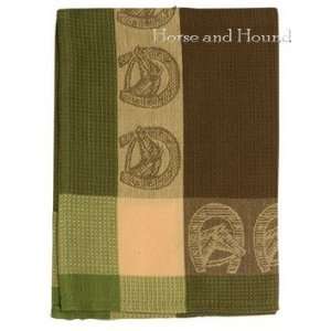  Horseshoes Dish Towel   Tan & Green