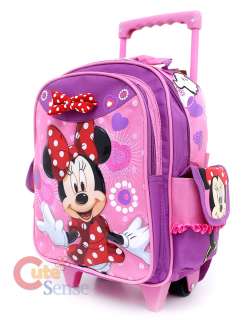 Disney Minnie Mouse Red Bow School Roller Backpack Rolling Bag 2