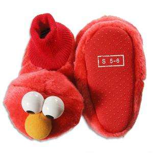 Sesame Street Elmo Plush Slippers Toddler Sizes 5/6 7/8 9/10  