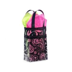  Black & Clear PAISLEY FLOURISH Plastic Shopper Gift Bag 3 