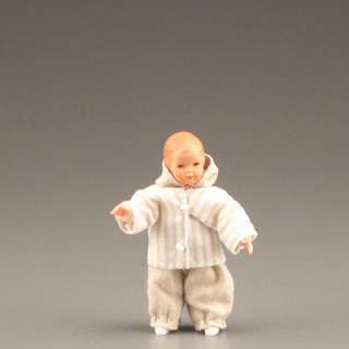 Dollhouse Miniature Caco Baby in Rain Jacket People Doll  