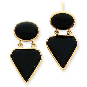  14k Gold Black / Onyx Earrings Jewelry