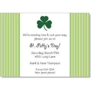  Lucky Green Stripes Party Invitations Health & Personal 