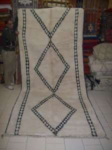 Vintage Moroccan Beni Ourain Berber Quarain/Ouarain Atlas Rug Carpet 