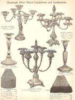 1910 Silver Plate Candelabra Candlestick Catalog Ad  