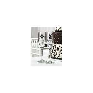  damask toasting flutes   personalized Health & Personal 