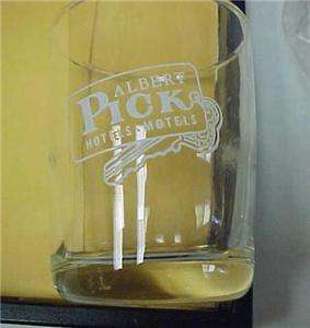 Albert Pick Hotel Motels Souvenir Water Glass  9408C  