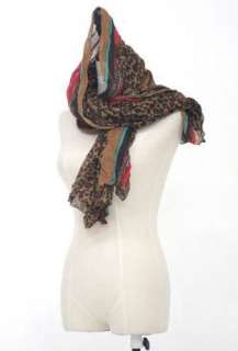  women NEW beautiful RED LINES leopard soft scarf ( 2 COLORS )  