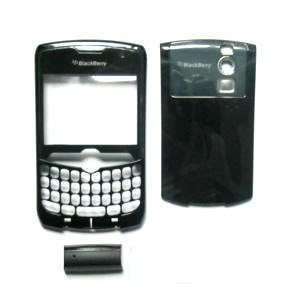 Black Blackberry 8330 Curve Housing Case Faceplate with Lens U Bottom 
