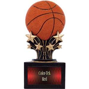   Basketball Resin Trophies RED COLOR TEK PLATE 6