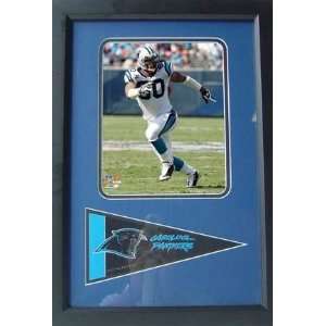  Julius Peppers White Jersey Photograph with Team Pennant 