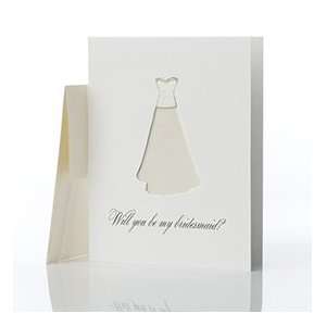  Bridesmaid Couture Fabric Greeting Card   Will You 