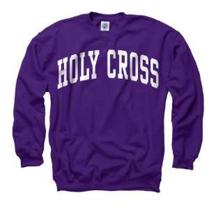  Holy Cross Crusaders Purple Arch Crewneck Sweatshirt 