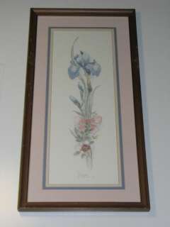 Mary Bertrand Limited Edition Signed Blue Floral Print  