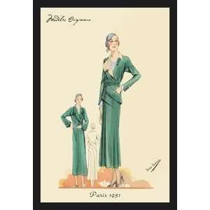 Green Dress and Overcoat   Paper Poster (18.75 x 28.5)  