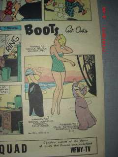 Boots Sunday Page with Uncut Paper Doll from 5/25/1952  