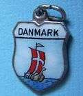 Vintage Danmark Denmark Viking ship silver charm