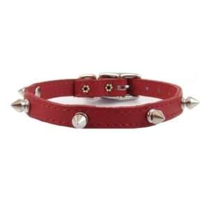  10 3/8 Red Spiked Dog Collar By Furry