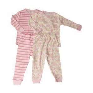  Long Johns / Pajamas   Pink   Butterfly Flowers 18M Baby