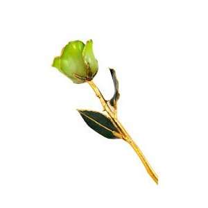  Valentines Day Peridot & Topaz Gold Dipped Rose