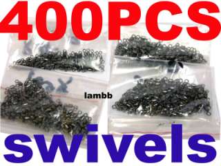 Packy 400 Pcs stainless steel swivels Mix Size F Line  