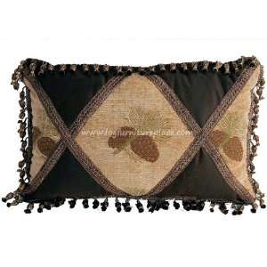  Luxury Pine Cone Pillow with Fringe