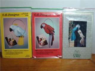 Set of 3 Designer Sewing Patterns for Parrot & Cockatoo Fabric 2 New 
