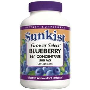  Sunkist Grower Select Blueberry, 500mg (90 Capsules 