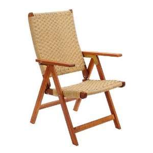   Wood Poly Weave Folding Chair Decorative Outdoor Wooden Garden Chair
