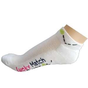  K Bell Socks Women`s Lucky Match White Tennis Socks 