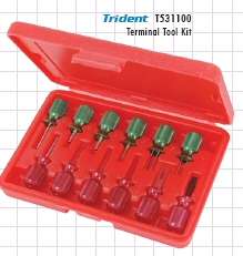 Terminal Tool Kit for Automotive Wiring Loom Connector Blocks.