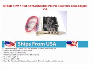 Port SATA USB IDE PCI PC Controller Card Adapter VIA  