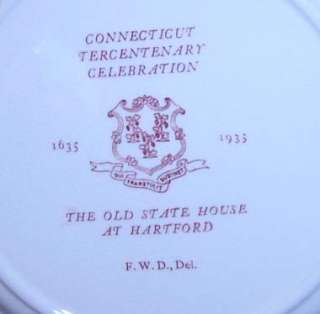 CT Tercentenary Red Plate Old State House Hartford FWD  