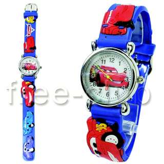 Disney Pixar Lightning McQueen Car 3D Blue Wrist Watch  